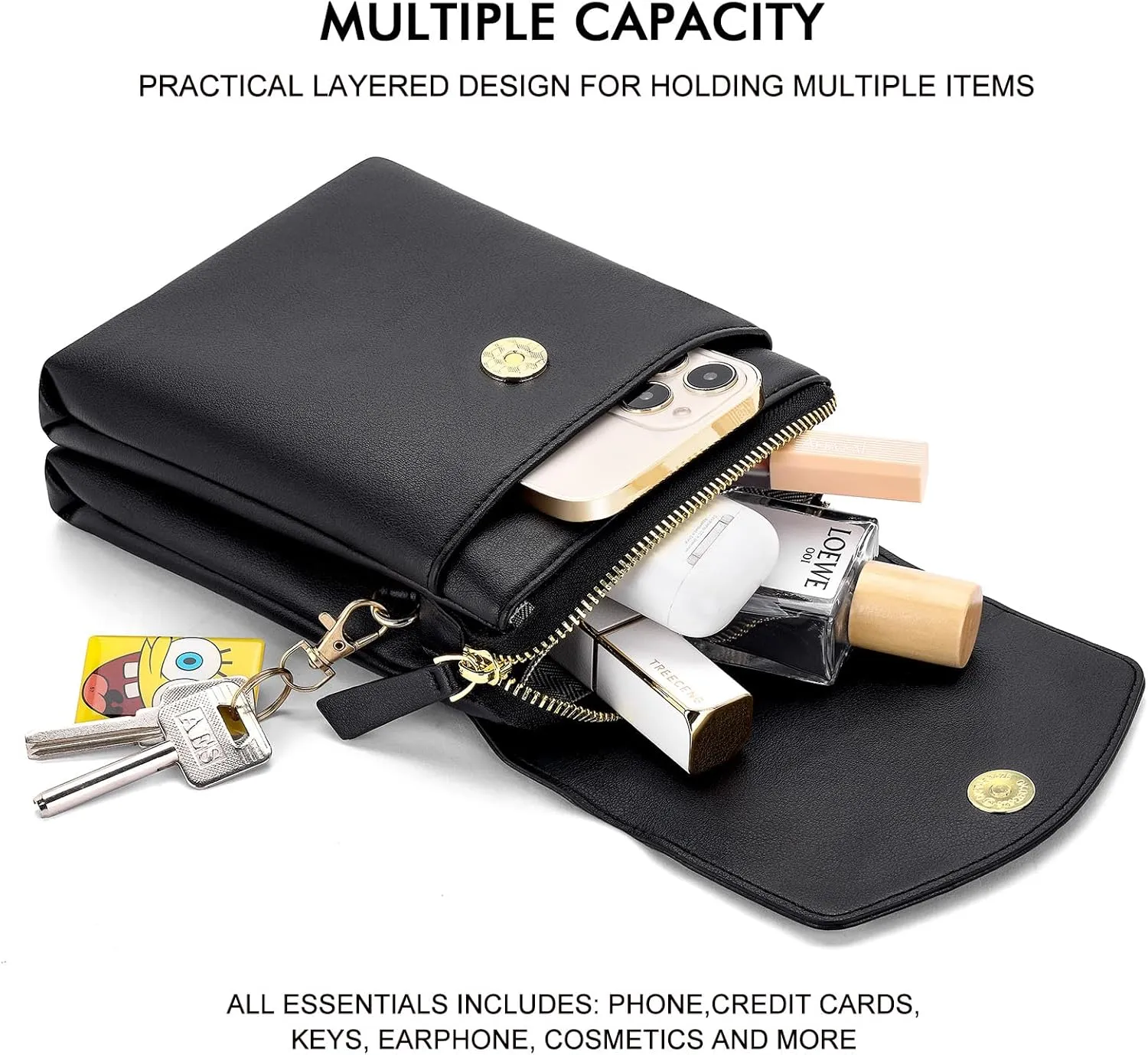 Peacocktion Small Crossbody Bags for Women, Trendy Cell Phone Cross Body Purses with Card Slots