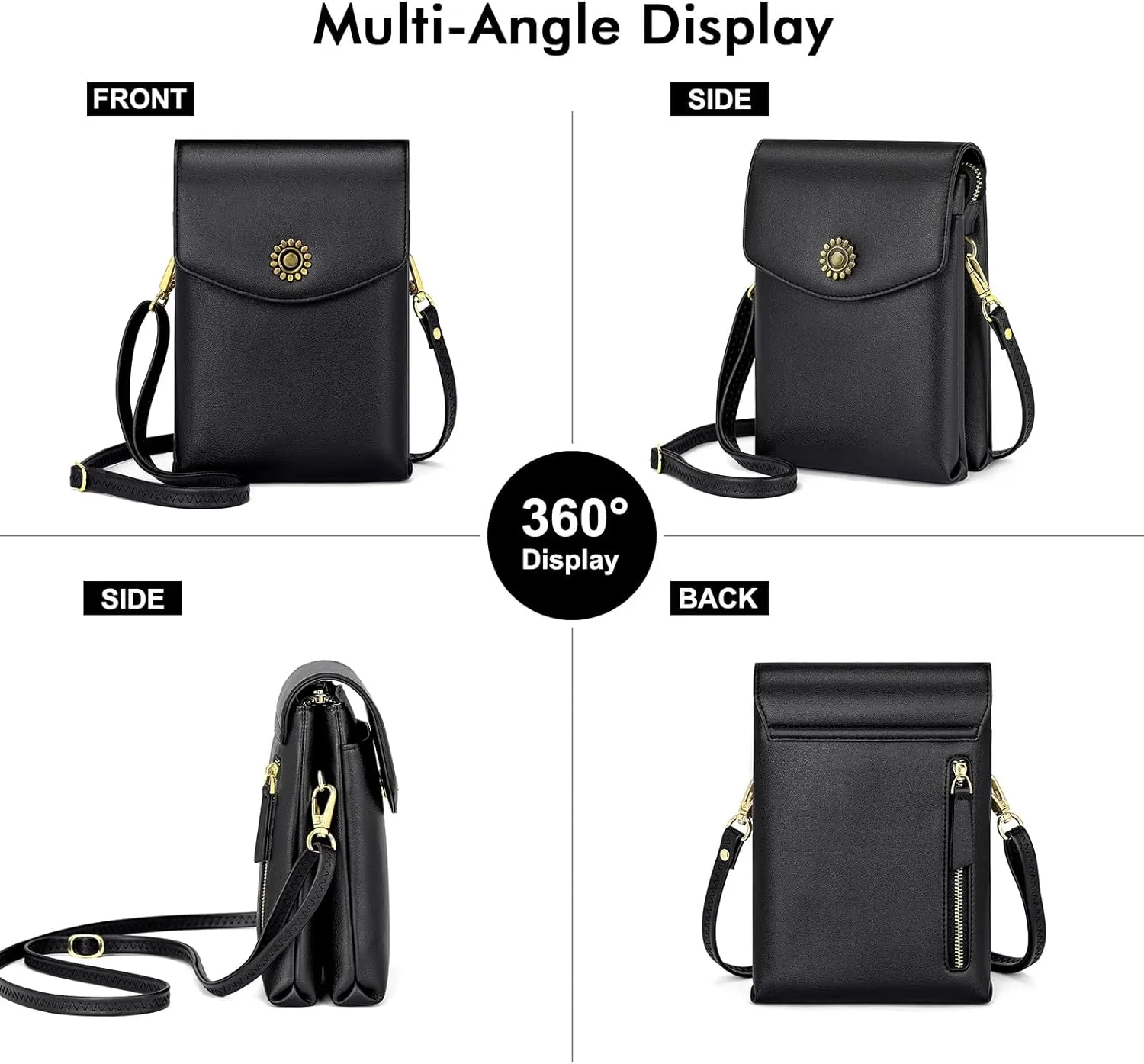 Peacocktion Small Crossbody Bags for Women, Trendy Cell Phone Cross Body Purses with Card Slots