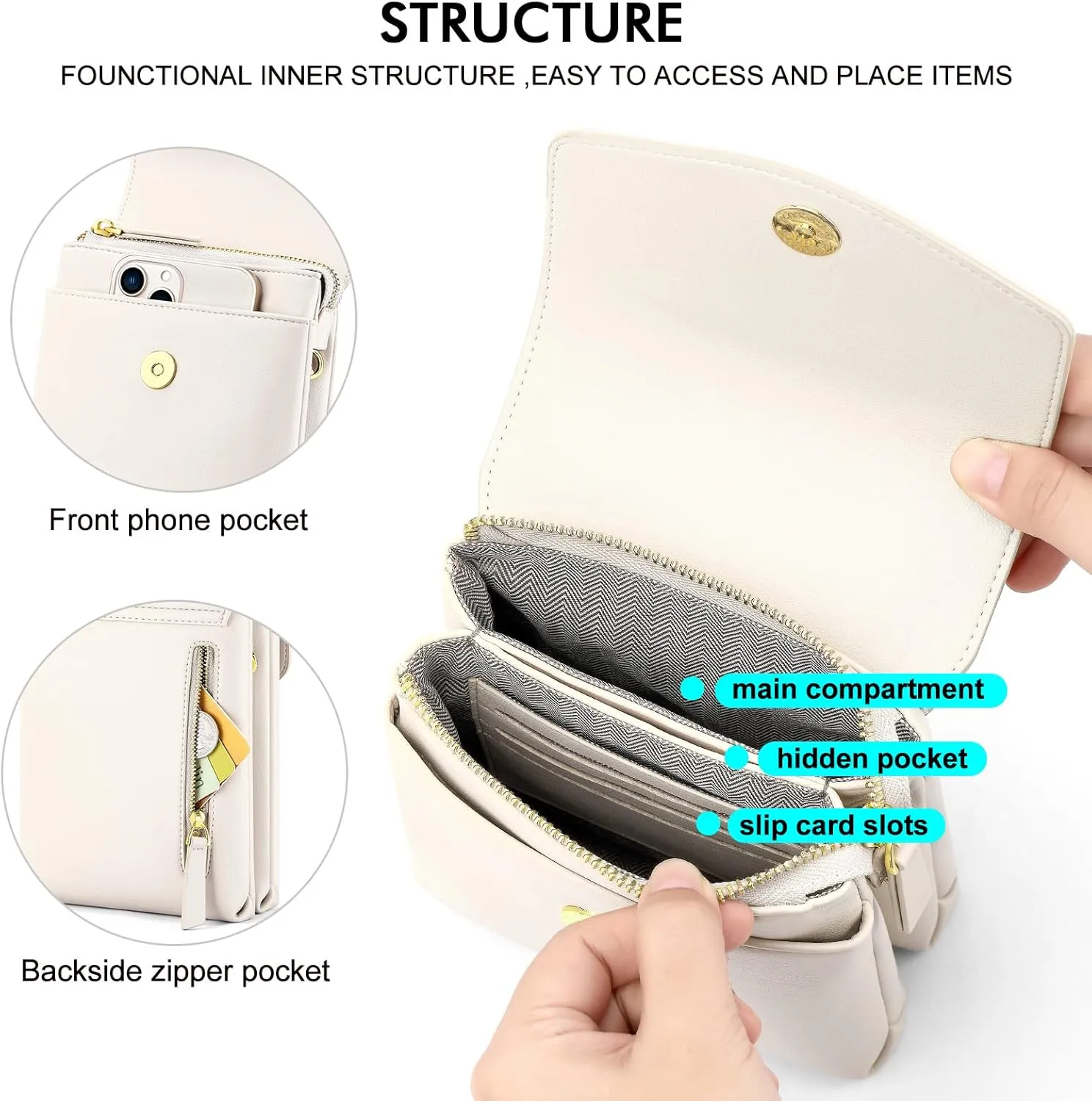 Peacocktion Small Crossbody Bags for Women, Trendy Cell Phone Cross Body Purses with Card Slots