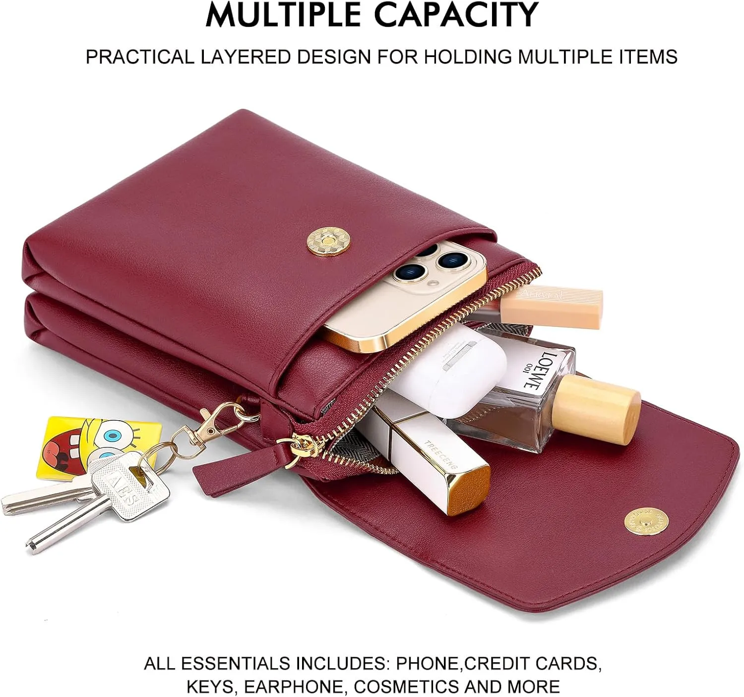 Peacocktion Small Crossbody Bags for Women, Trendy Cell Phone Cross Body Purses with Card Slots