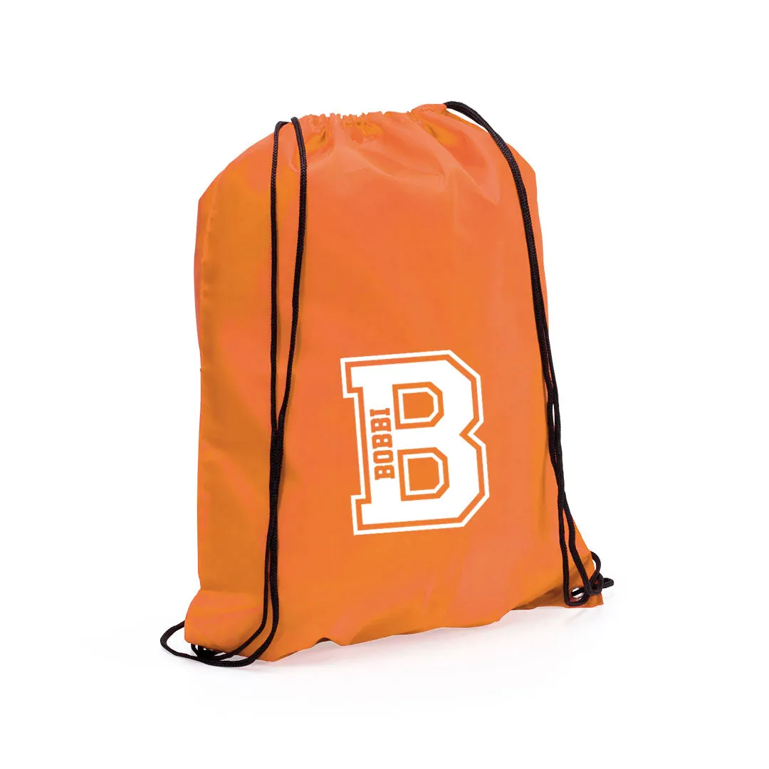 Personalised Name & Initial Children's Drawstring Bag