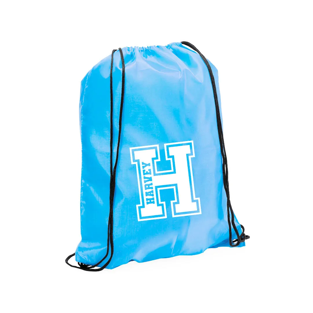Personalised Name & Initial Children's Drawstring Bag