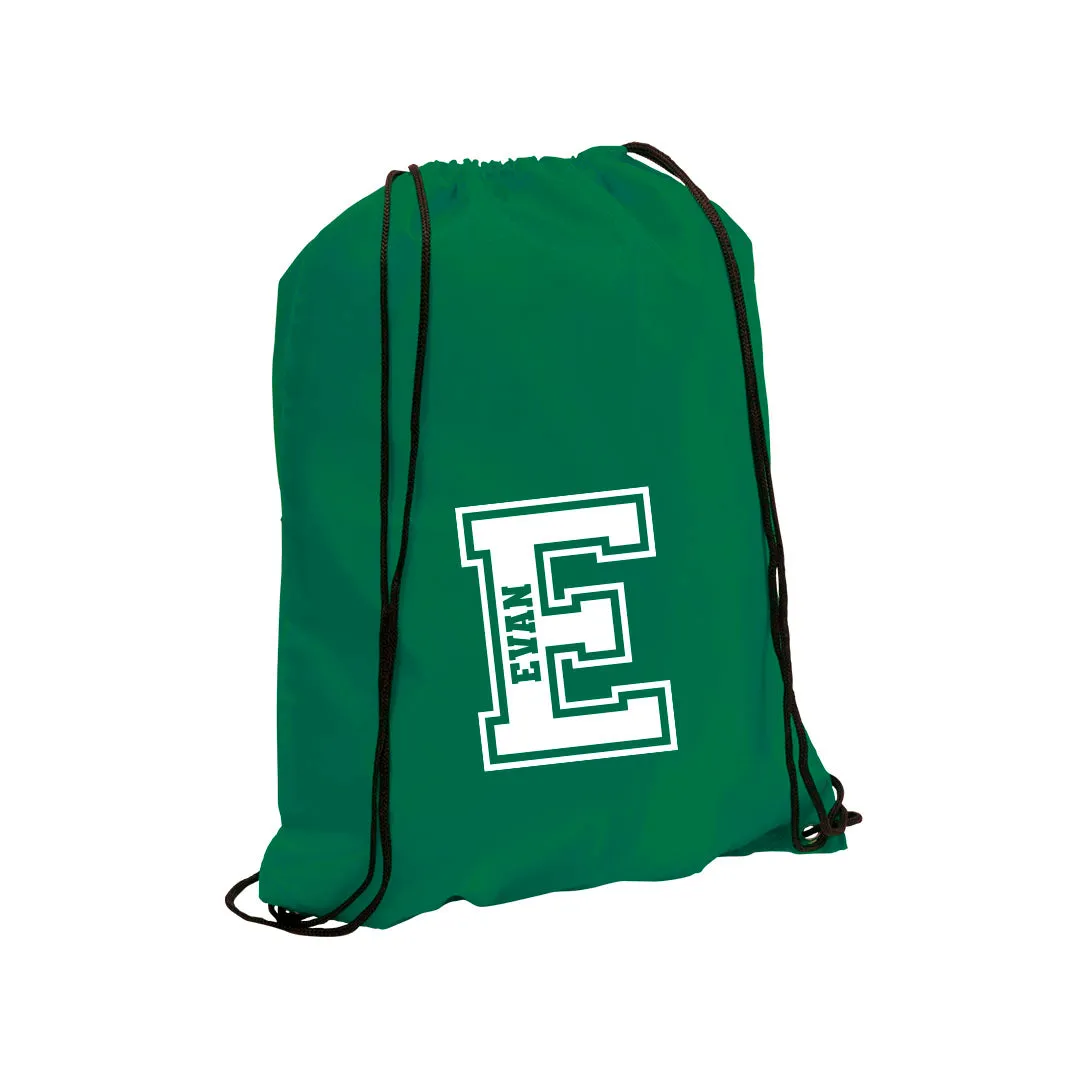 Personalised Name & Initial Children's Drawstring Bag