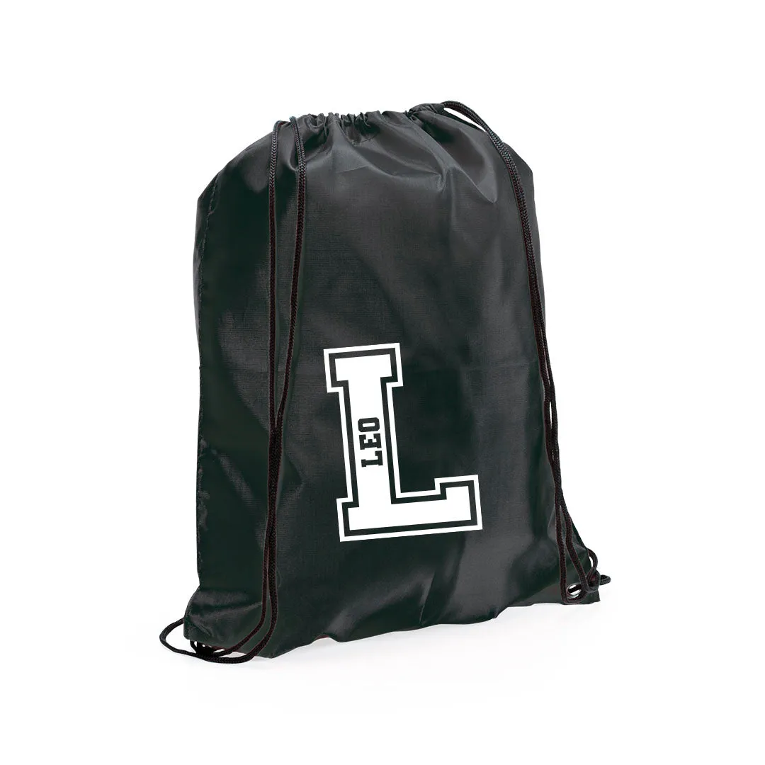 Personalised Name & Initial Children's Drawstring Bag