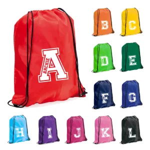 Personalised Name & Initial Children's Drawstring Bag