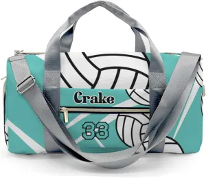 Personalized Team Volleyball Teal Duffel Bag,Customized Sport Player Travel Bag for Gifts