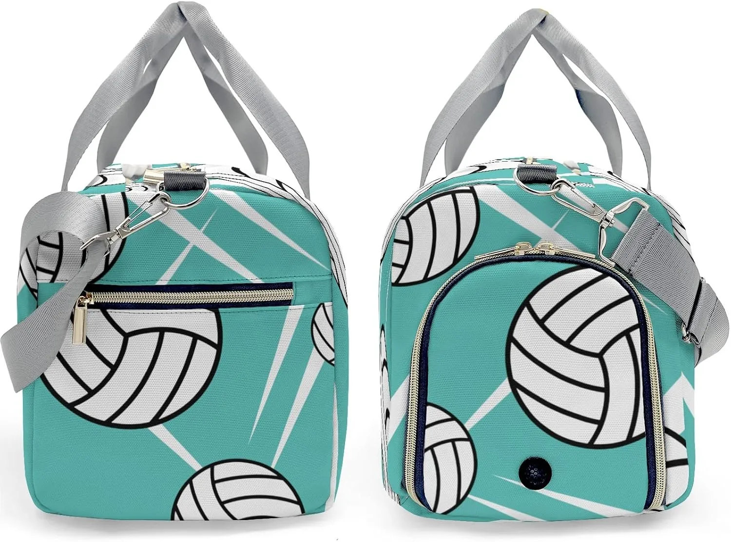 Personalized Team Volleyball Teal Duffel Bag,Customized Sport Player Travel Bag for Gifts