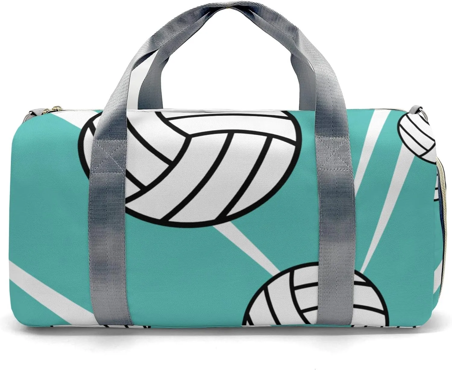 Personalized Team Volleyball Teal Duffel Bag,Customized Sport Player Travel Bag for Gifts