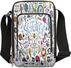Physics Mathematics Scientific Formulas Crossbody Bag Small Sling Bag for Women and Men with Adjustable Shoulder Strap and Zipper Waterproof Fanny Pack for Working Traveling Hiking