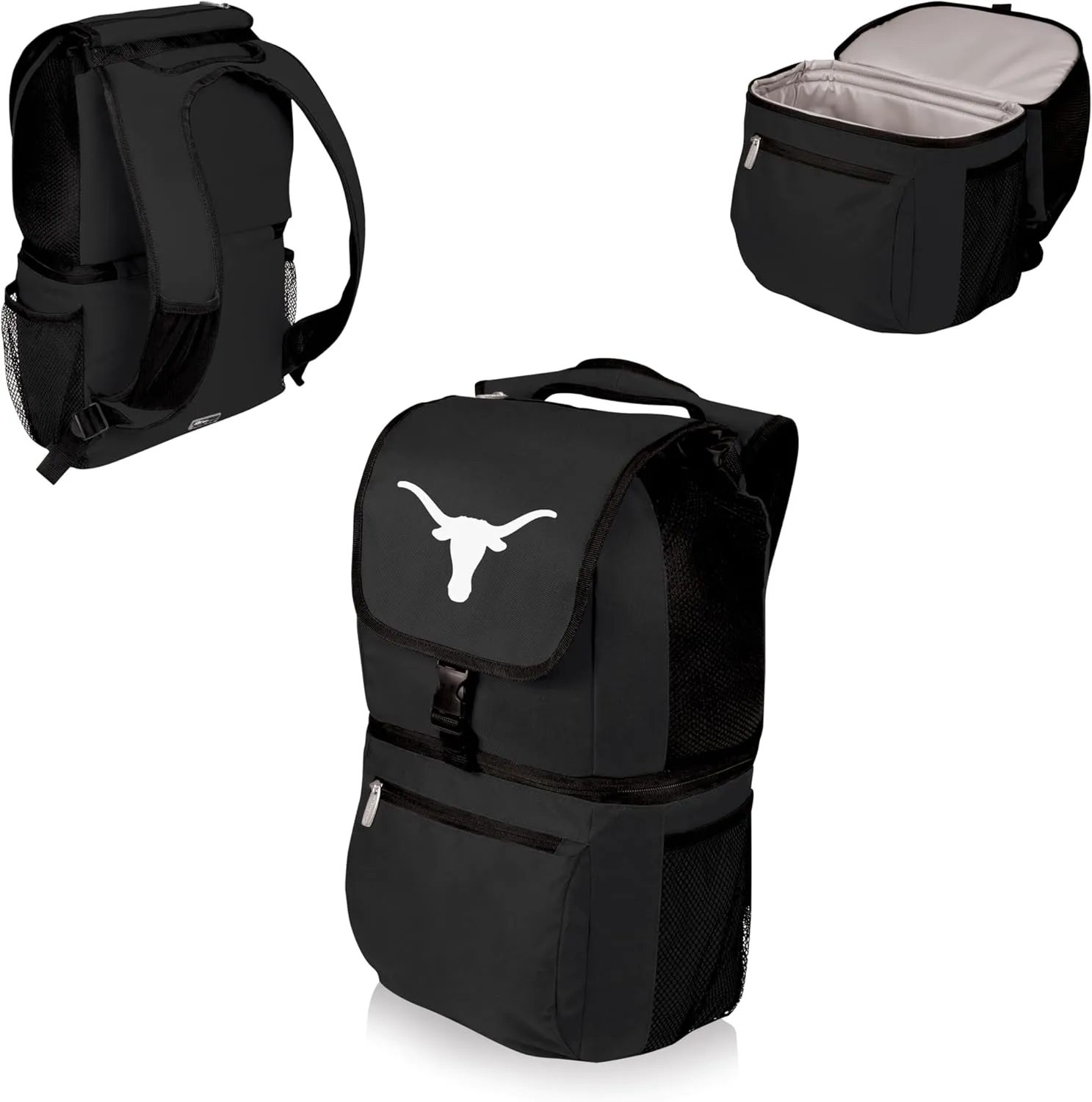 PICNIC TIME NCAA Texas Longhorns Zuma Backpack Cooler, Soft Cooler Backpack, Lunch Cooler, (Black)