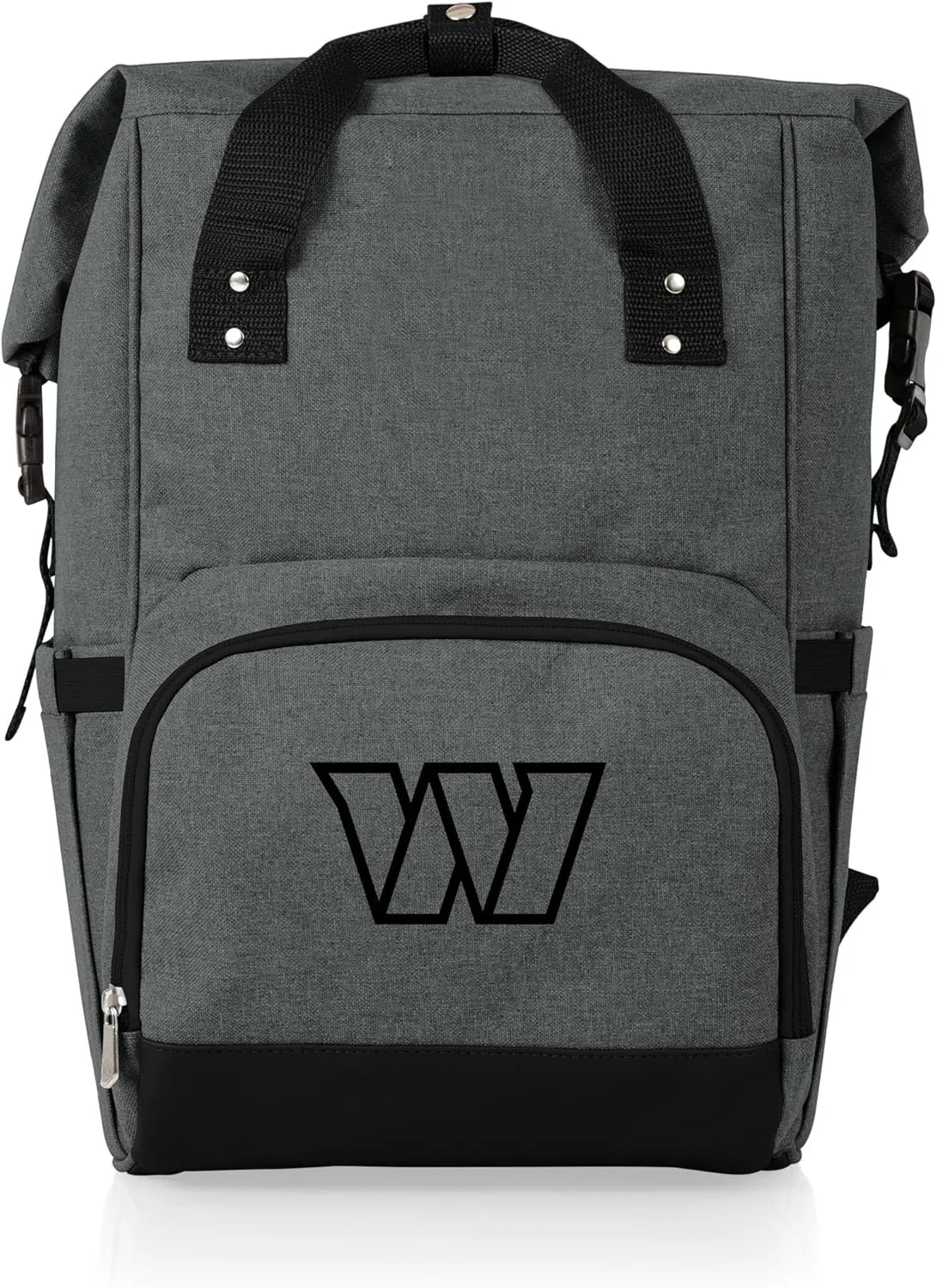 PICNIC TIME NFL Washington Commanders OTG Roll-Top Cooler Backpack - Hiking Backpack Cooler - Soft Cooler Bag, (Heathered Gray)