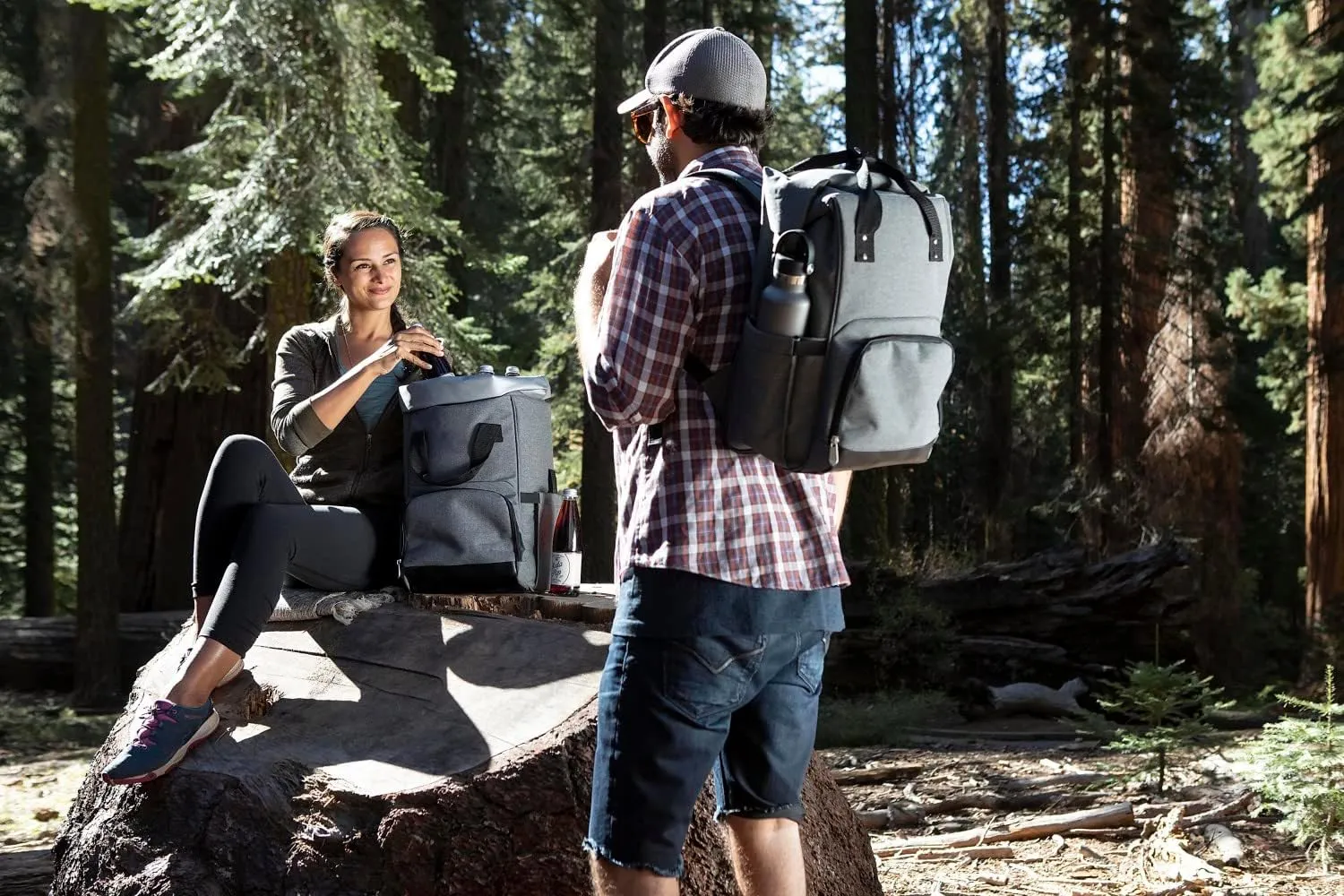 PICNIC TIME NFL Washington Commanders OTG Roll-Top Cooler Backpack - Hiking Backpack Cooler - Soft Cooler Bag, (Heathered Gray)