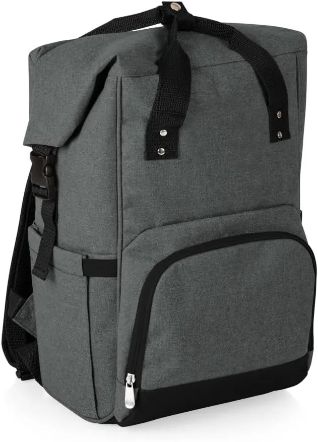 PICNIC TIME NFL Washington Commanders OTG Roll-Top Cooler Backpack - Hiking Backpack Cooler - Soft Cooler Bag, (Heathered Gray)