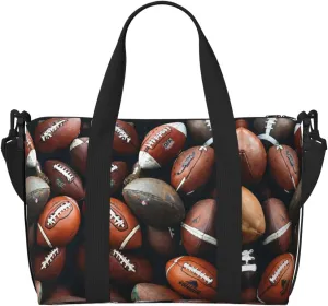 Pile Of Footballs Print Versatile Travel Duffel Bag,The Companion For Business And Personal Trips