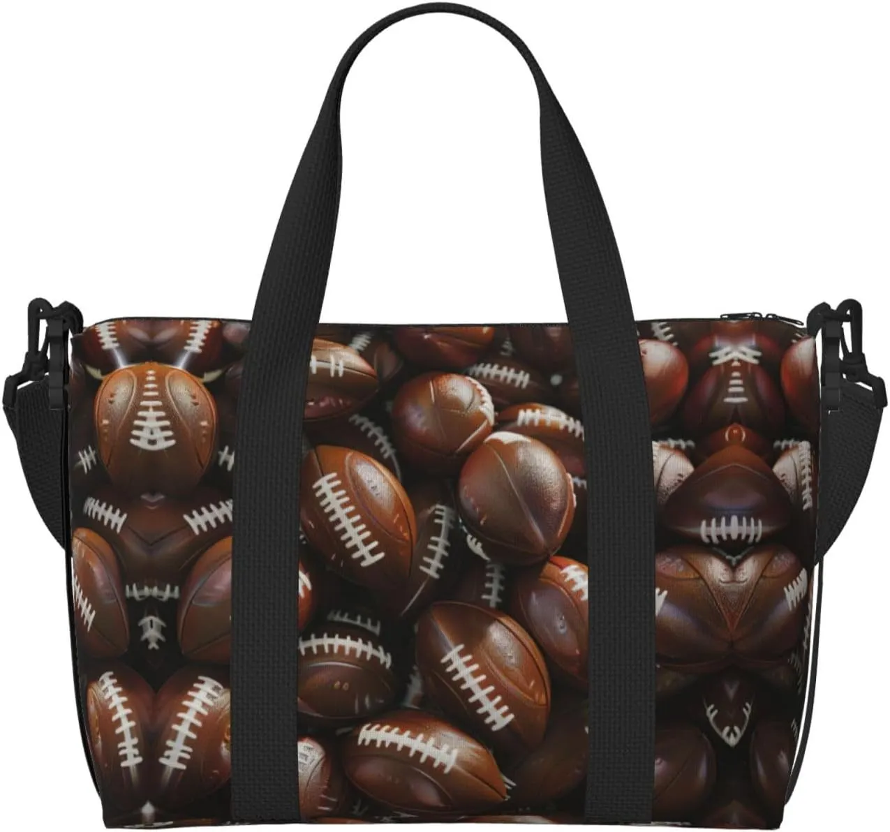 Pile Of Footballs Print Versatile Travel Duffel Bag,The Companion For Business And Personal Trips