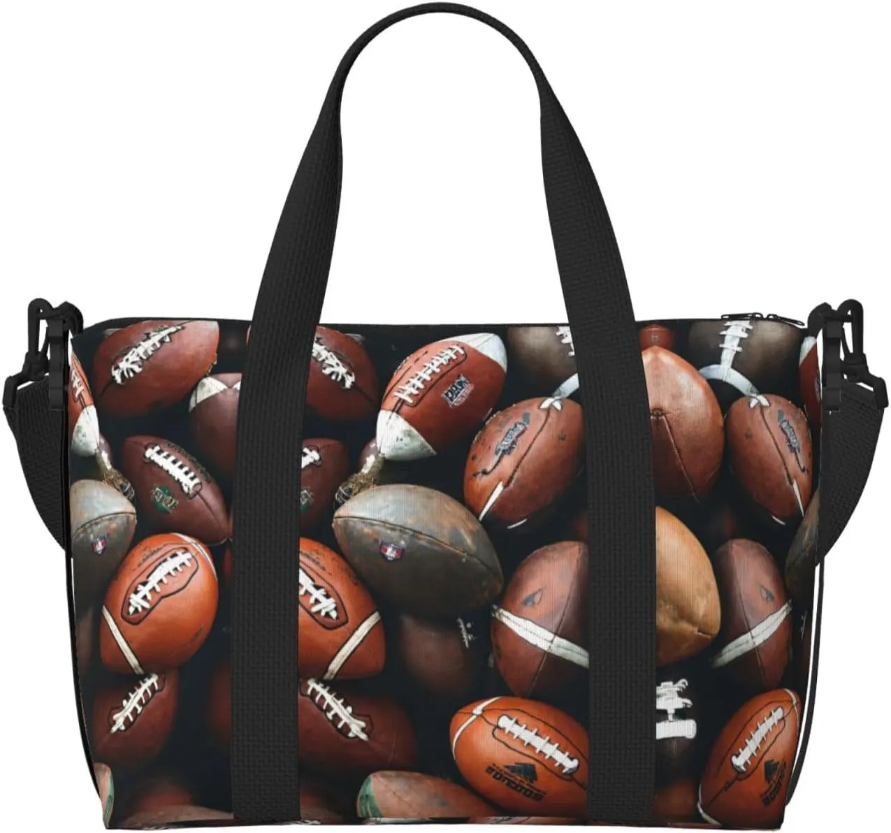 Pile Of Footballs Print Versatile Travel Duffel Bag,The Companion For Business And Personal Trips