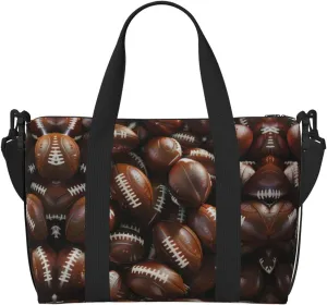 Pile Of Footballs Print Versatile Travel Duffel Bag,The Companion For Business And Personal Trips