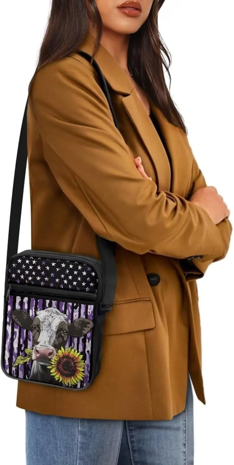 Poceacles Small Sling Bag Cross Body Purse Shoulder Messenger Bag for Women Men Zipper Phone Handbags Waist Bag Crossbody Bag