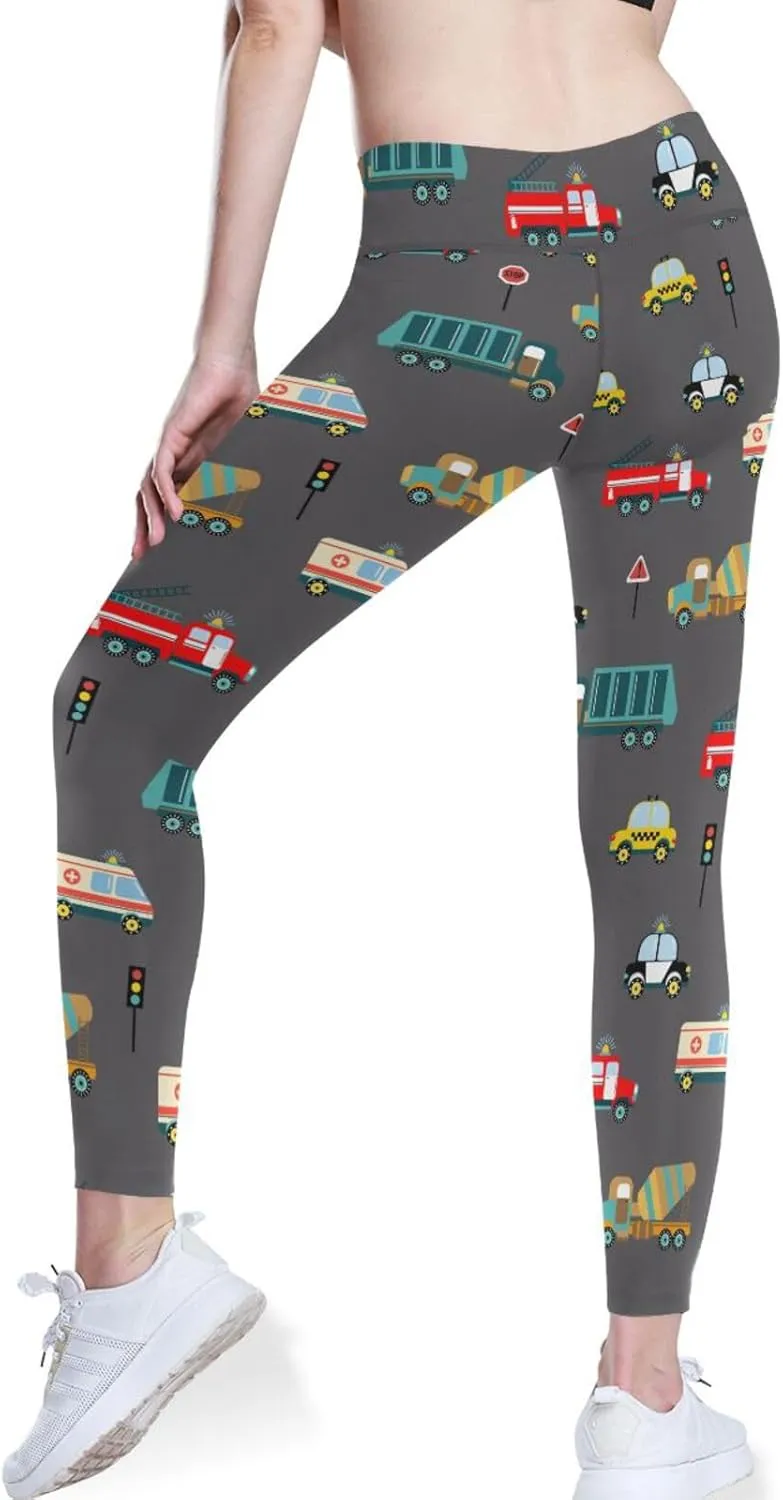 Polka Dot High Waisted Leggings for Women - Full Length Capri Buttery Soft Yoga Pants for Workout Athletic