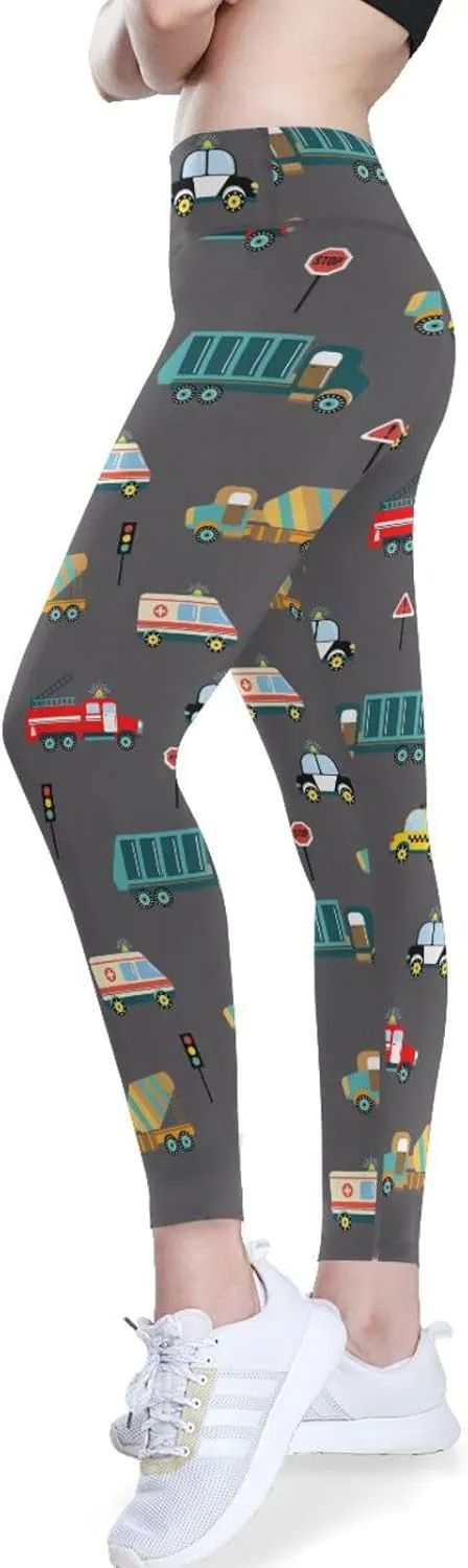 Polka Dot High Waisted Leggings for Women - Full Length Capri Buttery Soft Yoga Pants for Workout Athletic