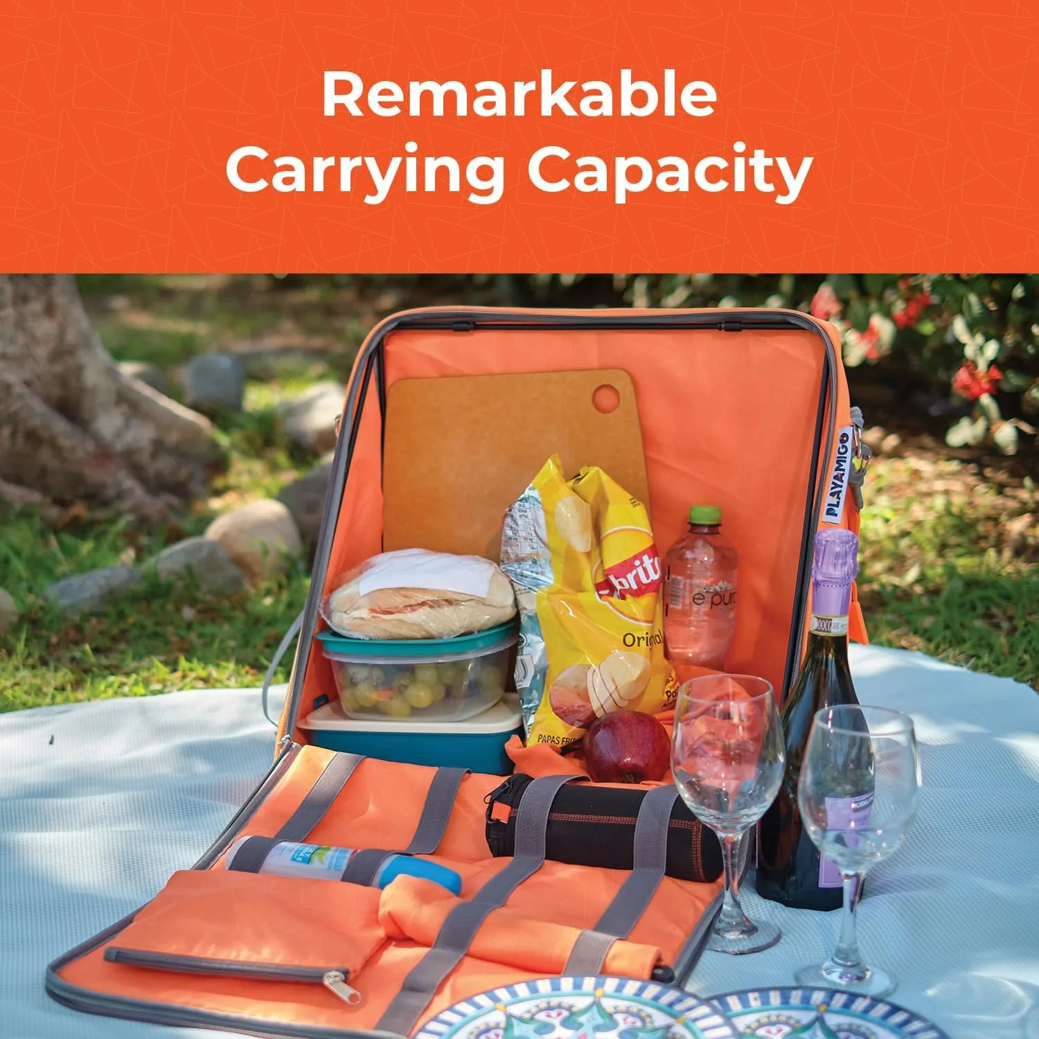 Portable Ground Chair Backpack Tote Bag - For Beach Picnic Camping Outdoor Concerts Traveling