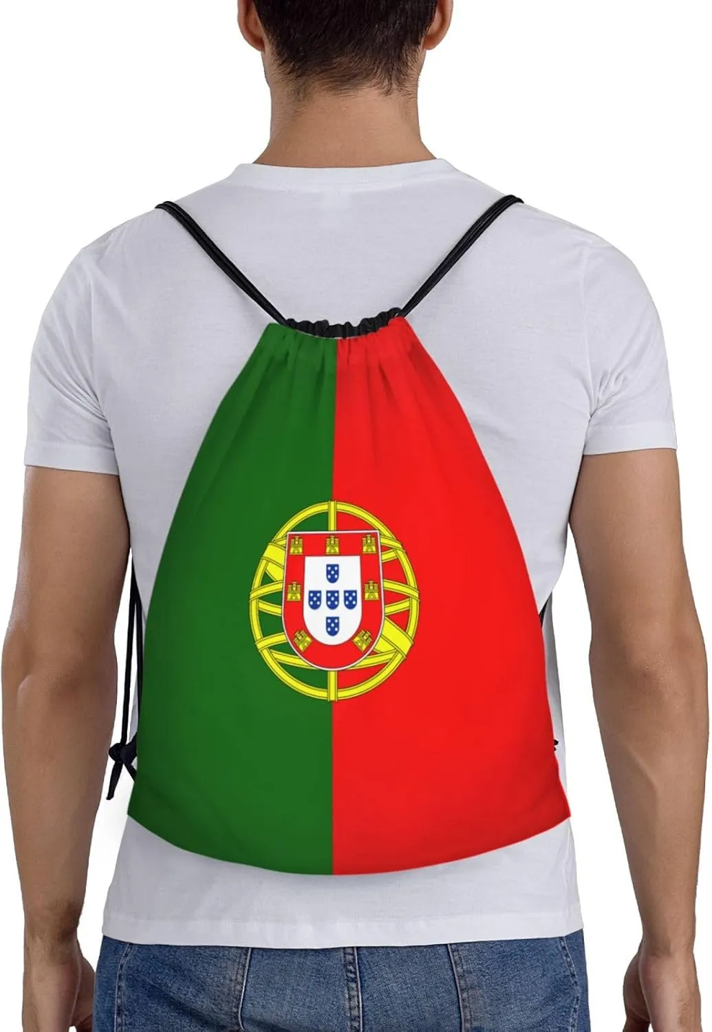 Portugal Drawstring Backpack Yoga Beach Sackpack Lightweight Gym Sports String Portuguese Bag Outdoor Decor M