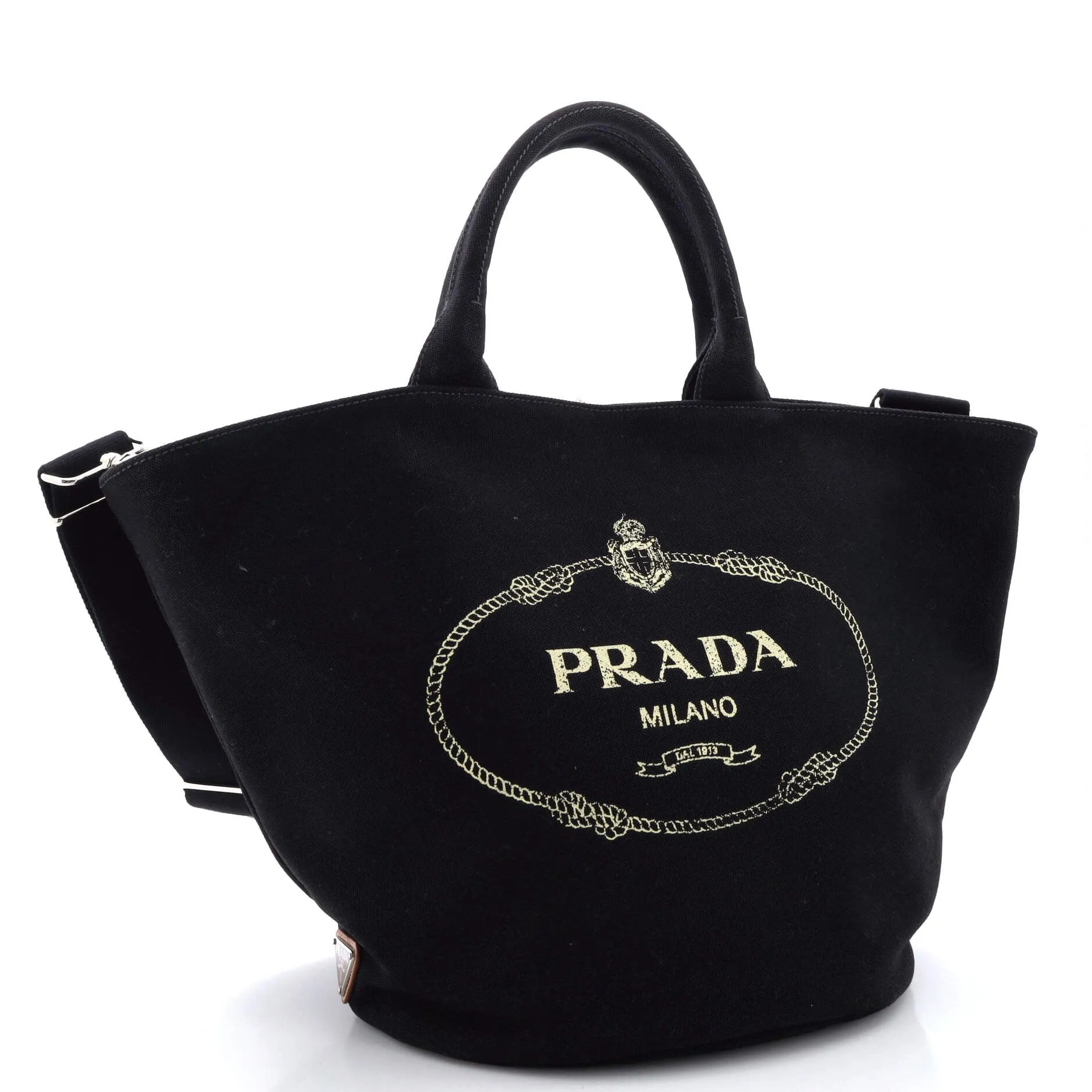 Prada Canapa Convertible Shopping Tote Canvas Medium