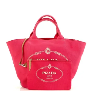 Prada Canapa Convertible Shopping Tote Canvas Medium