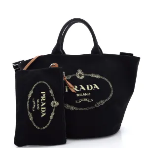 Prada Canapa Convertible Shopping Tote Canvas Medium