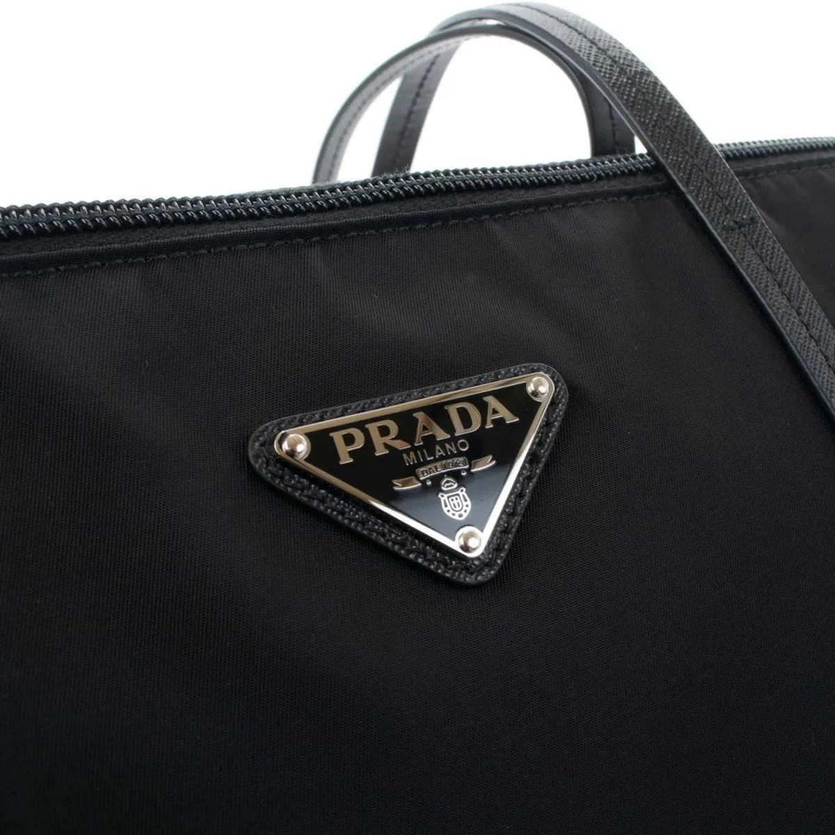 Prada Tessuto Nylon Black Convertible Shopping Tote 1BG189
