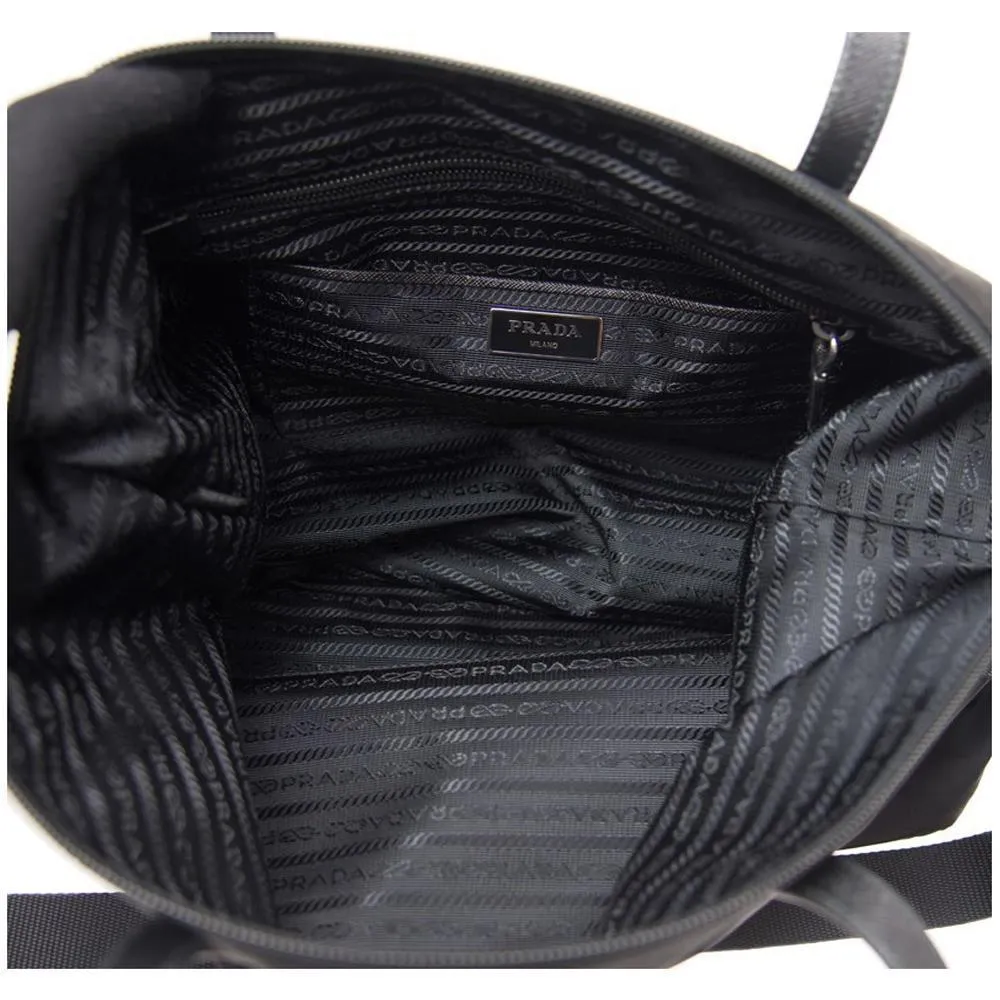 Prada Tessuto Nylon Black Convertible Shopping Tote 1BG189