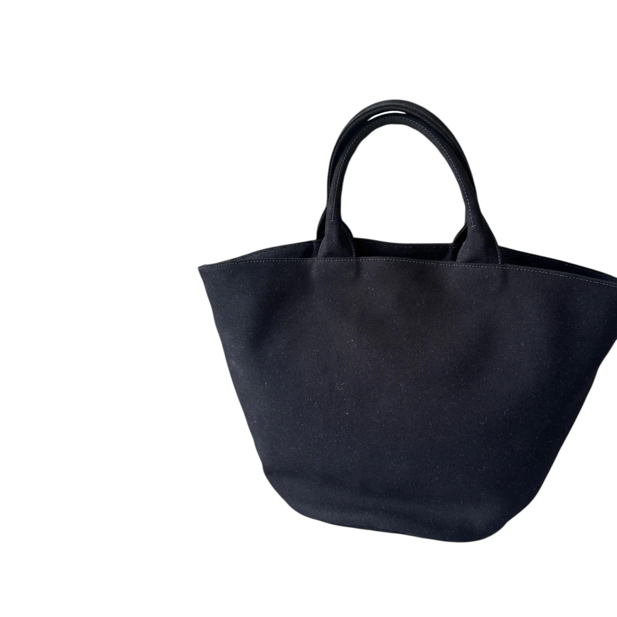 PRE-OWNED Black Canvas Canapa Convertible Medium Shopping Tote Bag
