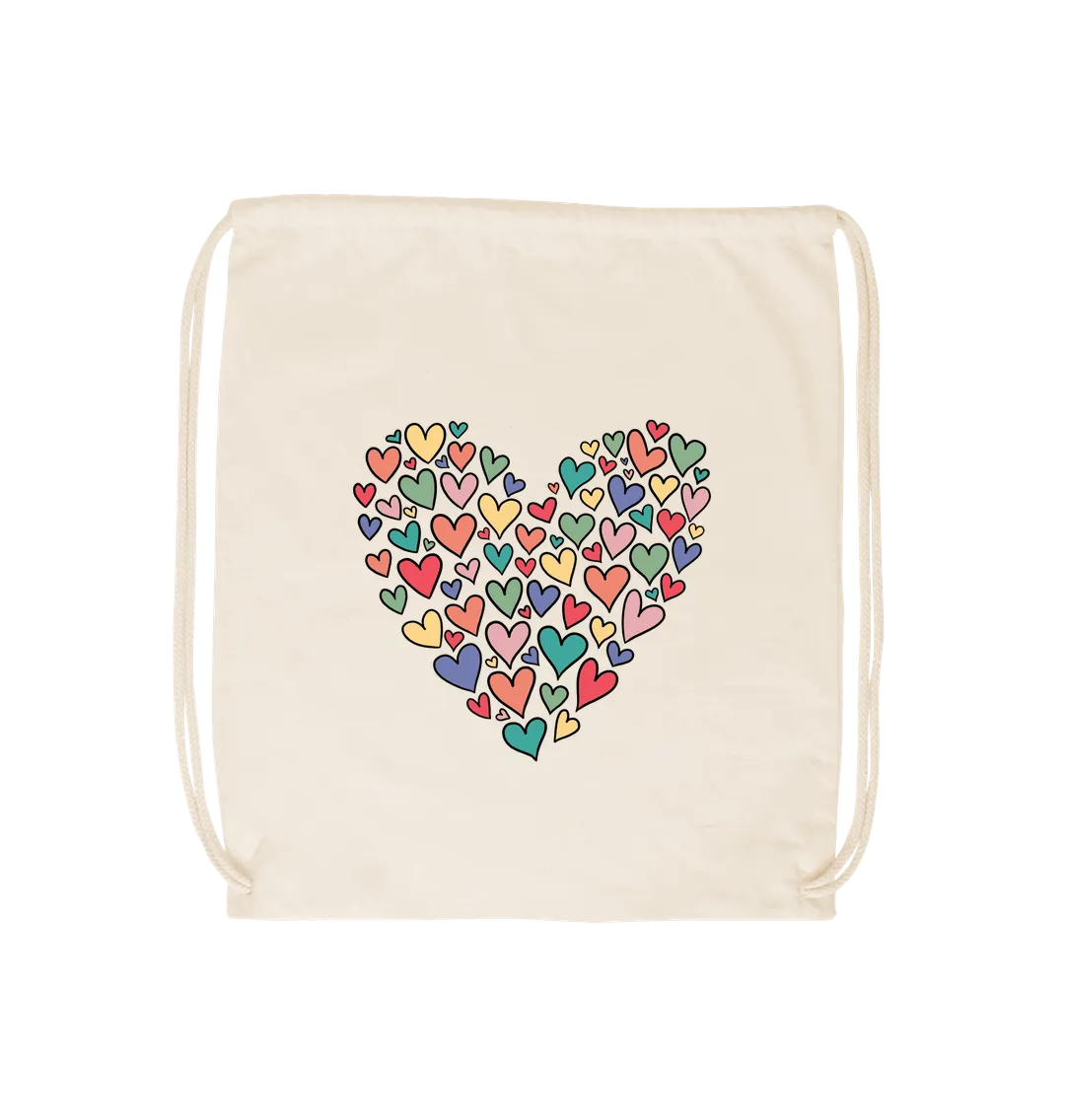 Pride Love Hearts Drawstring Bag