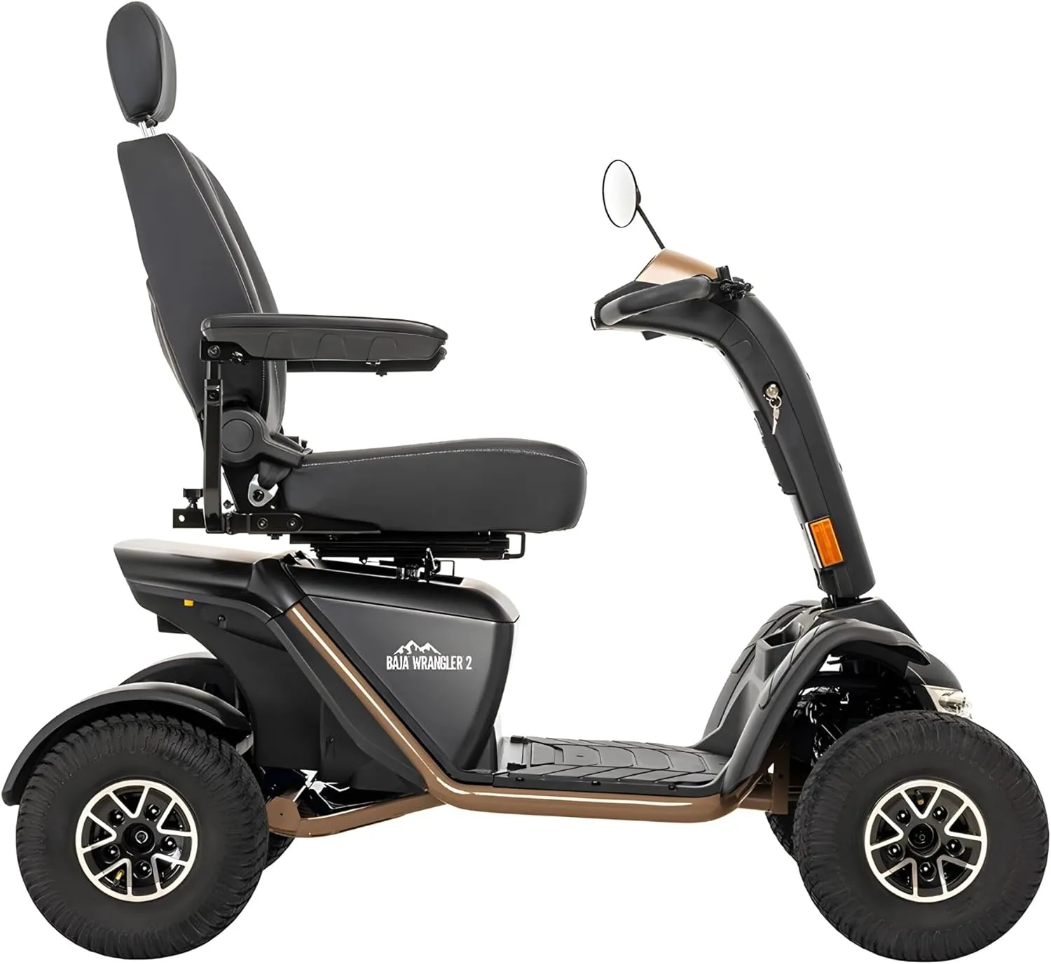 Pride Mobility Baja Wrangler 2 Outdoor Scooter - Comfort Mobility for Adults, 450 Lbs Weight Capacity, 75 Ah Battery, Desert Sand, 16" x16-18 Seat Size - BA400