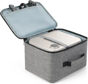 Projector Carrying Case BOOM 3, Portable Projector Bag with Accessories Storage Pockets, Storage Travel Case, Medium(11.61 x 9.45 x 7.87 Inches), Grey