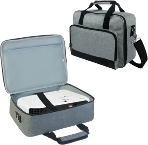 Projector Carrying Case, Projector Bag with Accessories Storage Pockets & Adjustable Shoulder Straps, Portable Carrying Bag Compatible with Epson BenQ ViewSonic and Most Mini Projectors