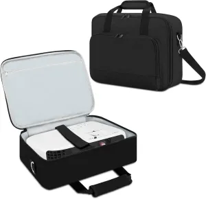 Projector Carrying Case, Projector Bag with Accessories Storage Pockets & Adjustable Shoulder Straps, Portable Carrying Bag Compatible with Epson BenQ ViewSonic and Most Mini Projectors