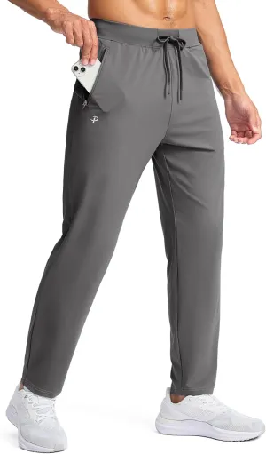 Pudolla Men's Lightweight Sweatpants with Pockets Ultra 4-Way Stretch Soft Joggers for Gym Workout Runing Athletic Pants