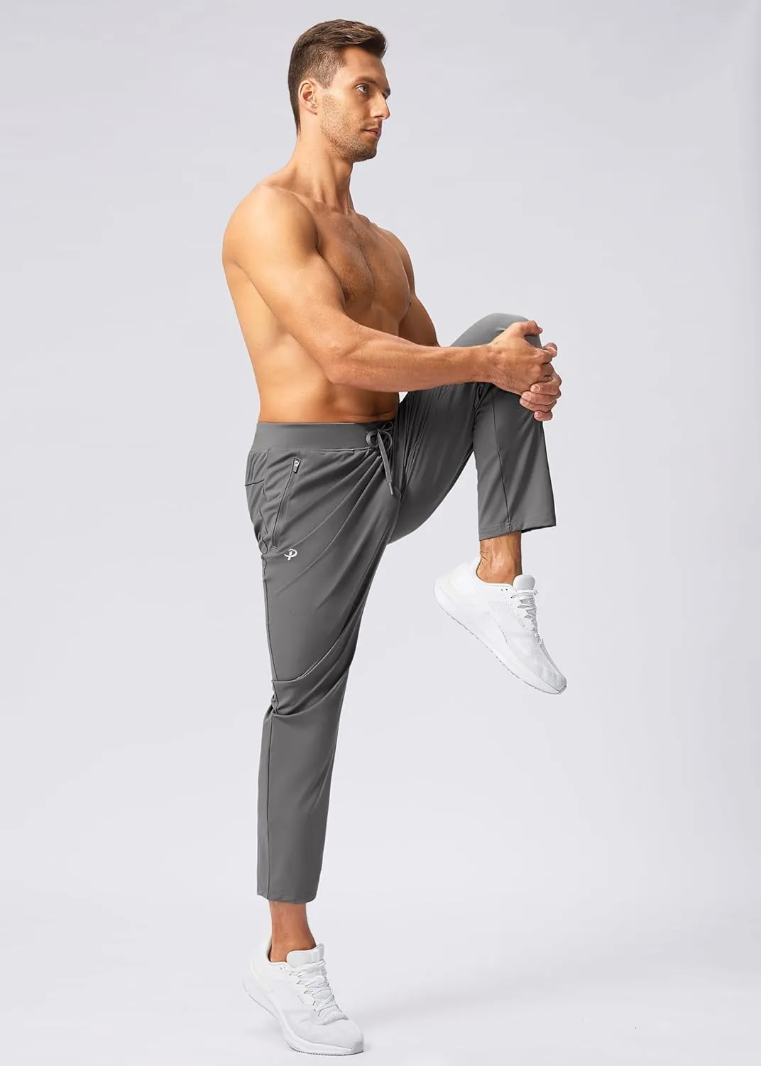 Pudolla Men's Lightweight Sweatpants with Pockets Ultra 4-Way Stretch Soft Joggers for Gym Workout Runing Athletic Pants