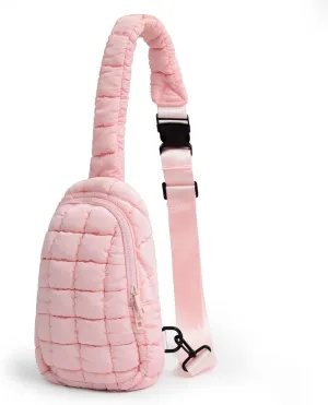 Puffer Tote Bag for Women Quilted Tote Bag Mini Chest Bag Quilted Carryall Puffer Shoulder Bag Quilted Padding Lightweight Travel Trip Bag(Pink)