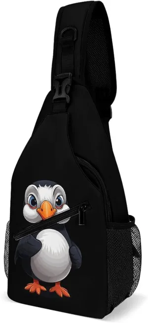 Puffin Bird Crossbody Sling Backpack Multipurpose Chest Bag Casual Shoulder Bag Travel Hiking Daypack