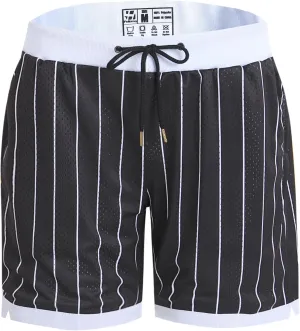 Pullonsy Basketball Athletic Mesh Shorts with Zip Pockets for Men, Running Workout Gym Sports 7 Inche Inseam