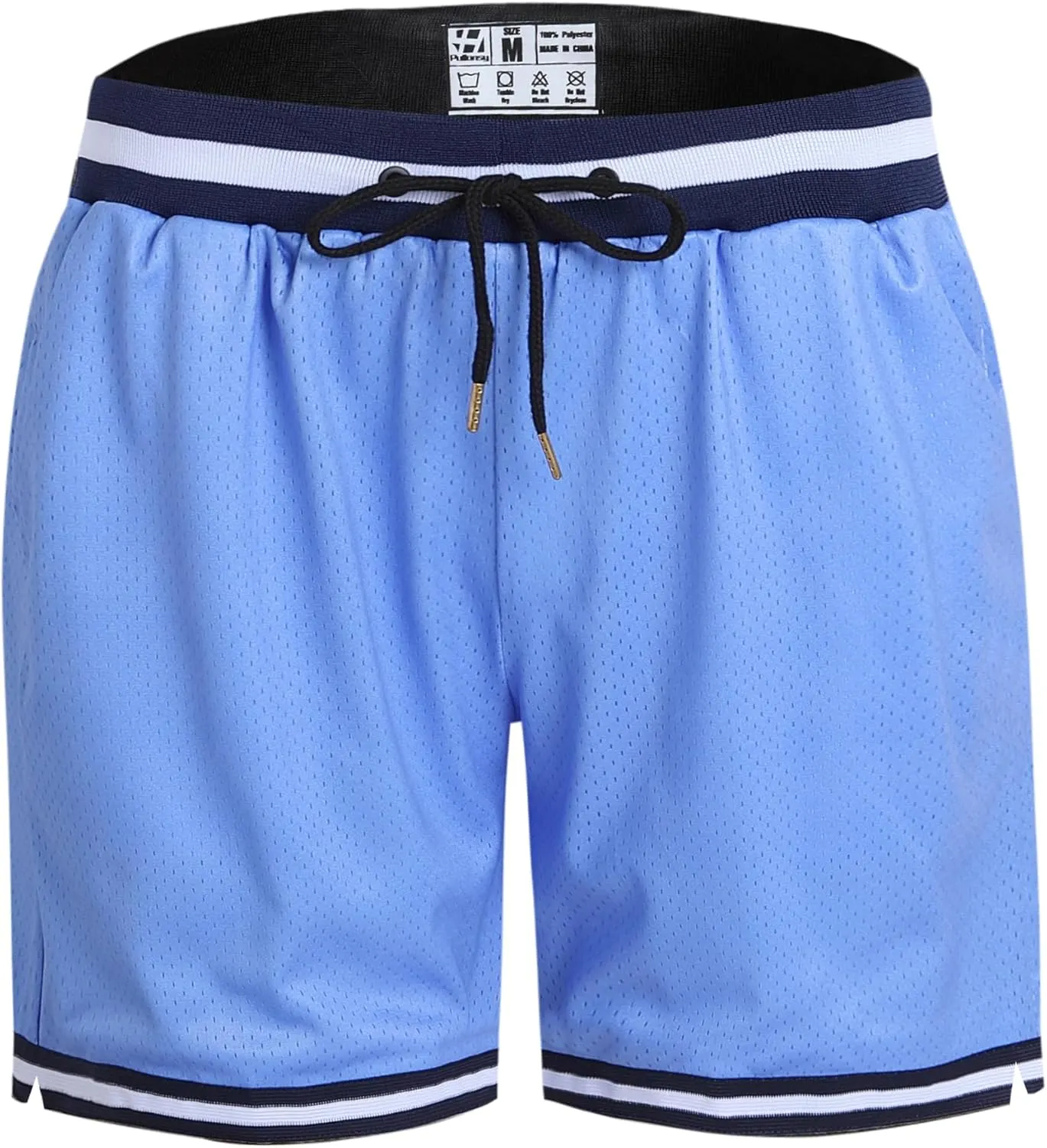 Pullonsy Basketball Athletic Mesh Shorts with Zip Pockets for Men, Running Workout Gym Sports 7 Inche Inseam