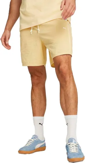 PUMA Mens Made Seersucker Drawstring Shorts Casual Bottoms Casual Drawstring - Beige - Size L