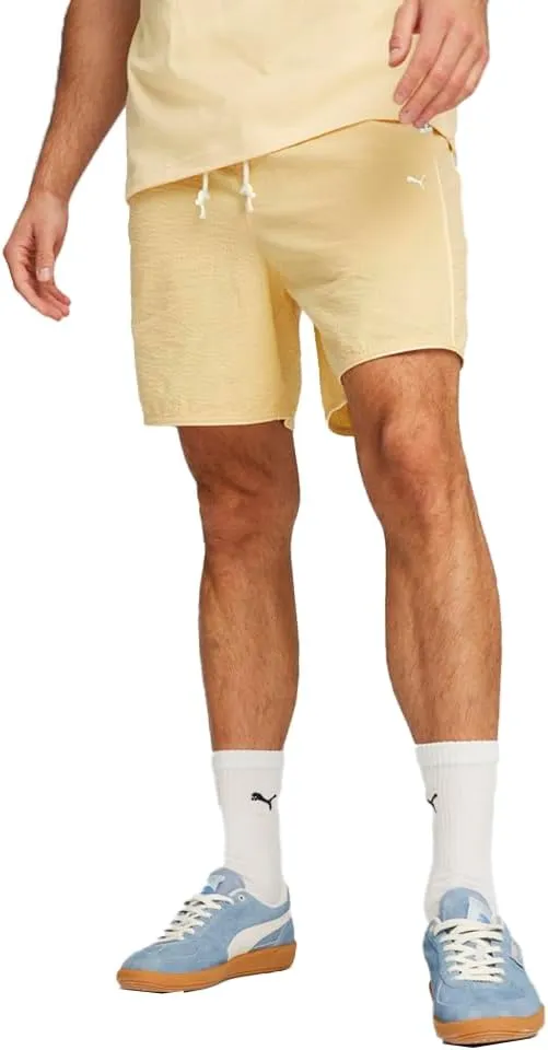 PUMA Mens Made Seersucker Drawstring Shorts Casual Bottoms Casual Drawstring - Beige - Size L