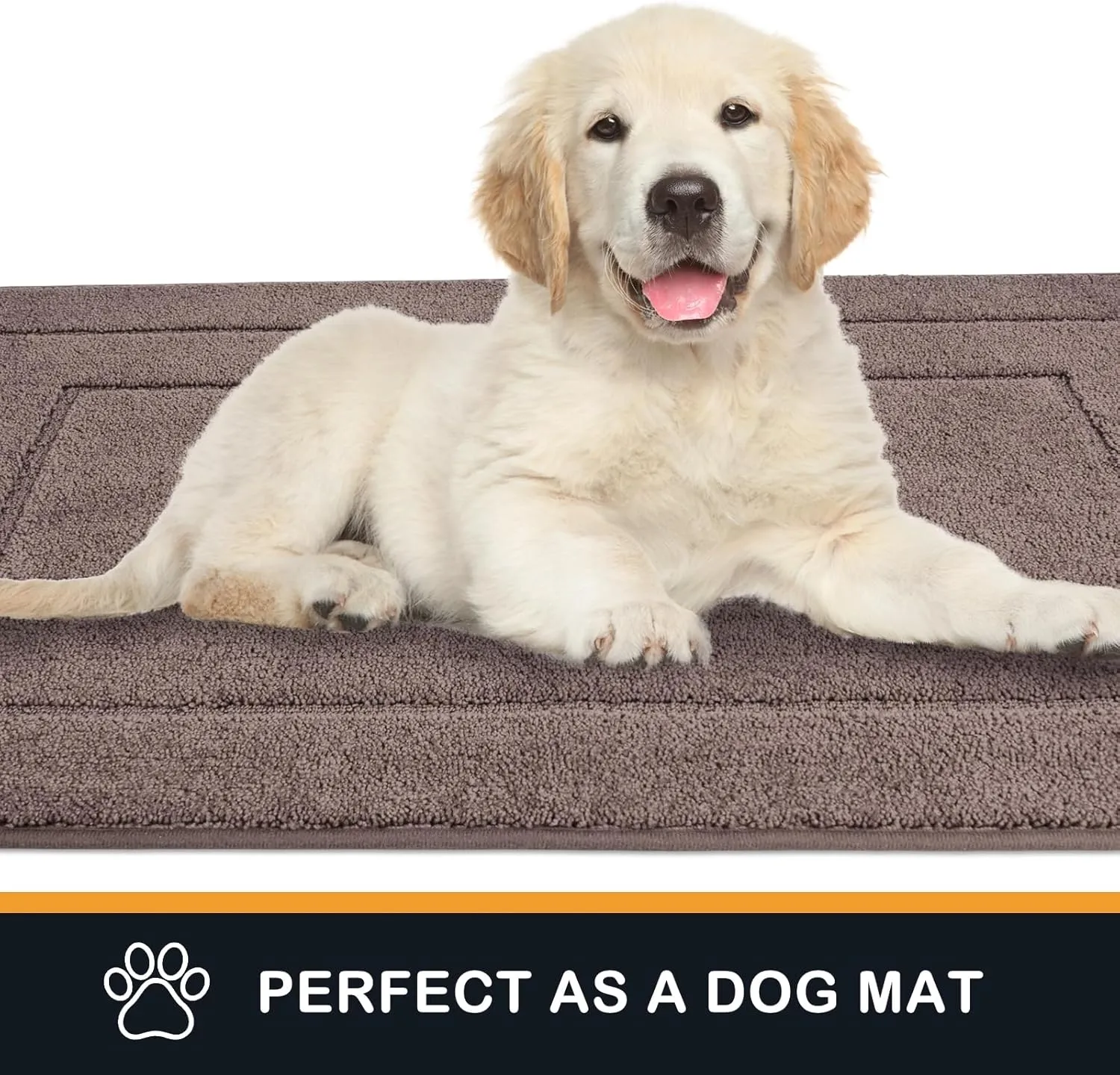 PURRUGS Dirt Trapper Door Mat 20" x 31.5", Non-Slip/Skid Machine Washable Entryway Rug, Dog Doormat, Super Absorbent Welcome Mat for Muddy Wet Shoes and Paws, Grayish Brown
