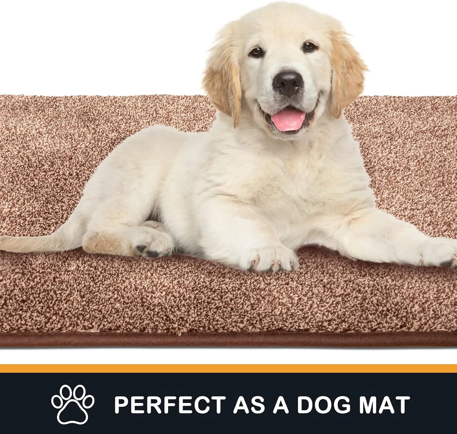 PURRUGS Dirt Trapper Door Mat 24" x 35.5", Non-Slip Machine Washable Entry Rug, Shoe Scraper, Dog Doormat, Super Absorbent Welcome Mat for Front & Back Door, Muddy Shoes & Paws, Brown-Light Cream