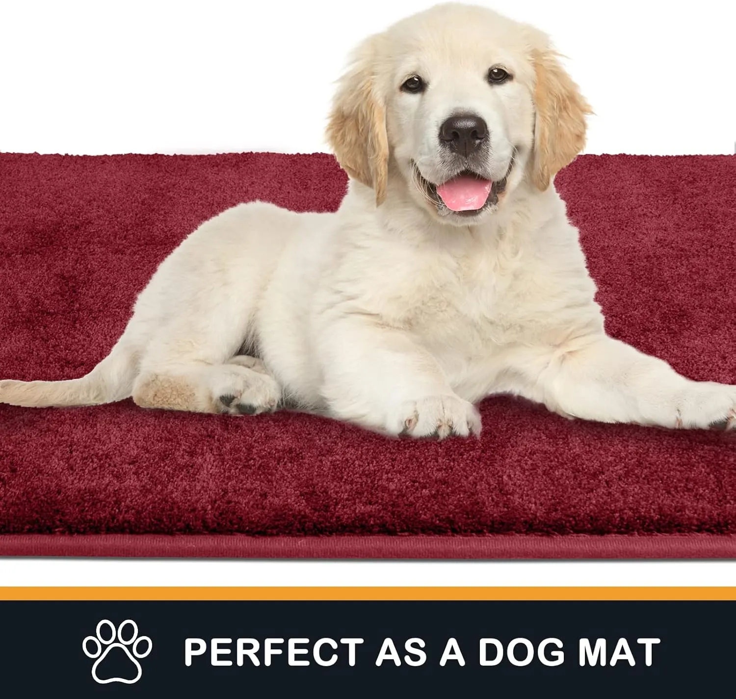 PURRUGS Dirt Trapper Door Mat 24" x 35.5", Non-Slip Machine Washable Entry Rug, Shoe Scraper, Dog Doormat, Super Absorbent Welcome Mat for Front & Back Door, Muddy Shoes & Paws, Burgundy Red