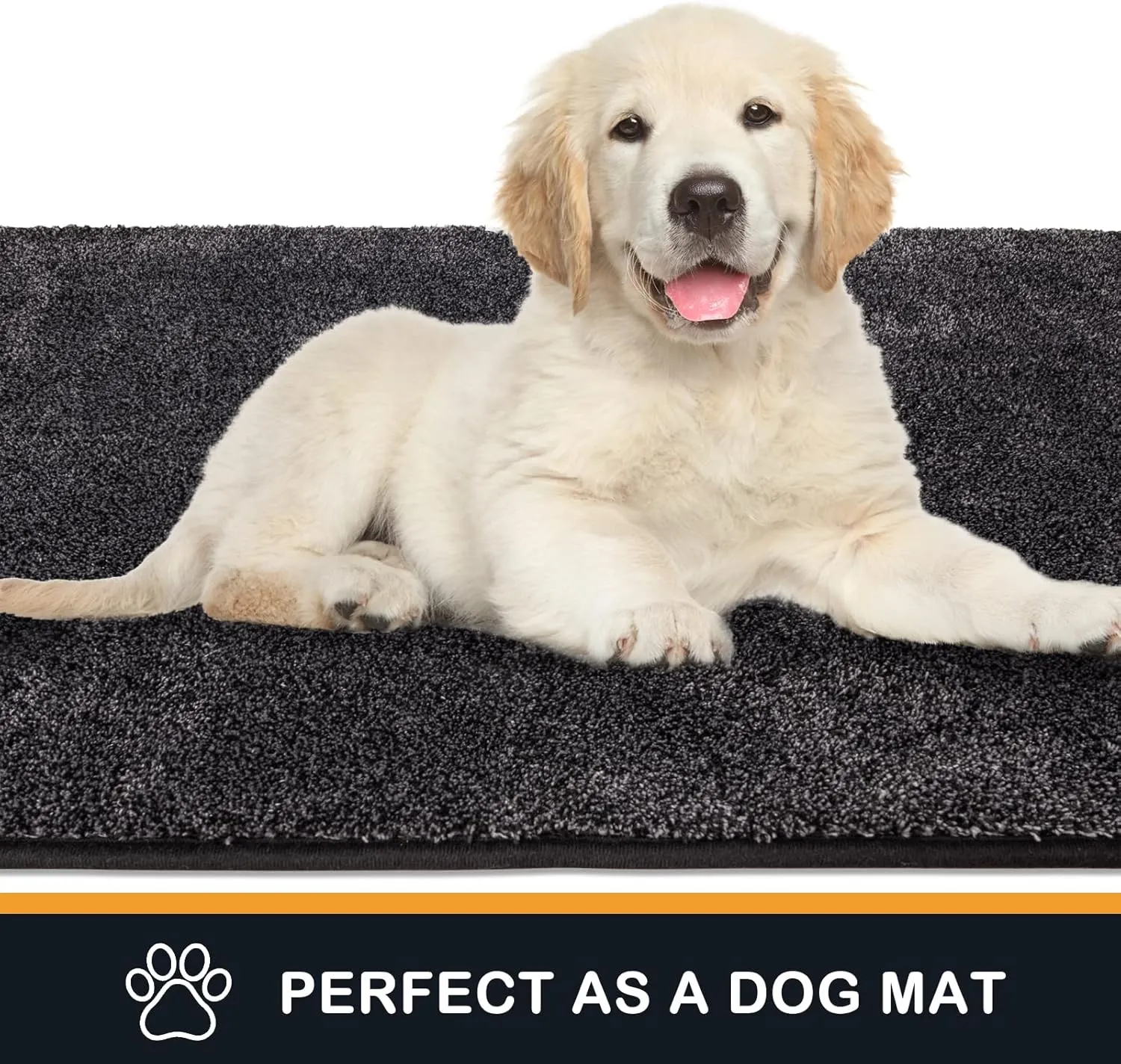 PURRUGS Dirt Trapper Door Mat 24" x 35.5", Non-Slip Machine Washable Entry Rug, Shoe Scraper, Dog Doormat, Super Absorbent Welcome Mat for Front & Back Door, Muddy Shoes & Paws, Charcoal