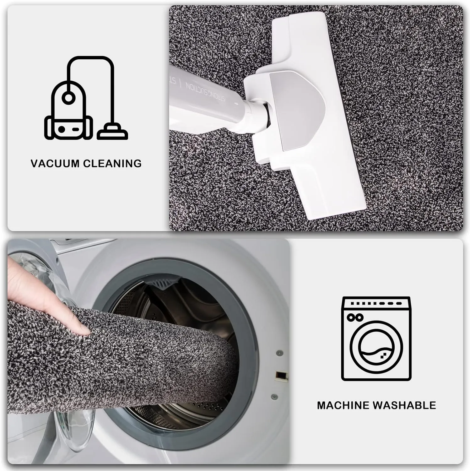 PURRUGS Dirt Trapper Door Mat 24" x 35.5", Non-Slip Machine Washable Entry Rug, Shoe Scraper, Dog Doormat, Super Absorbent Welcome Mat for Front & Back Door, Muddy Shoes & Paws, Light Grey-Dark Grey
